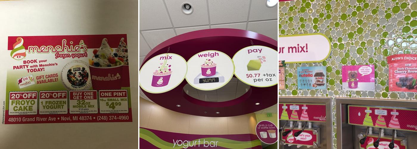Menchie's Frozen Yogurt Menu