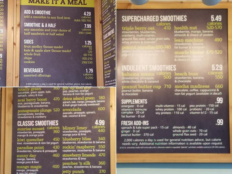 Tropical Smoothie Cafe Menu