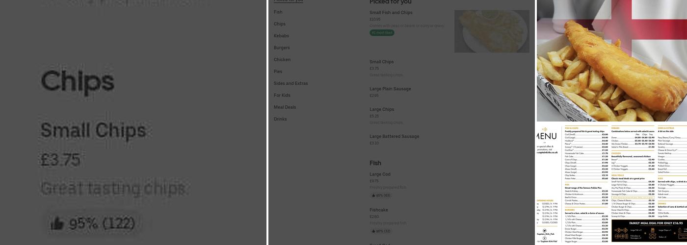 Captain Kirk Fish & Chips Menu