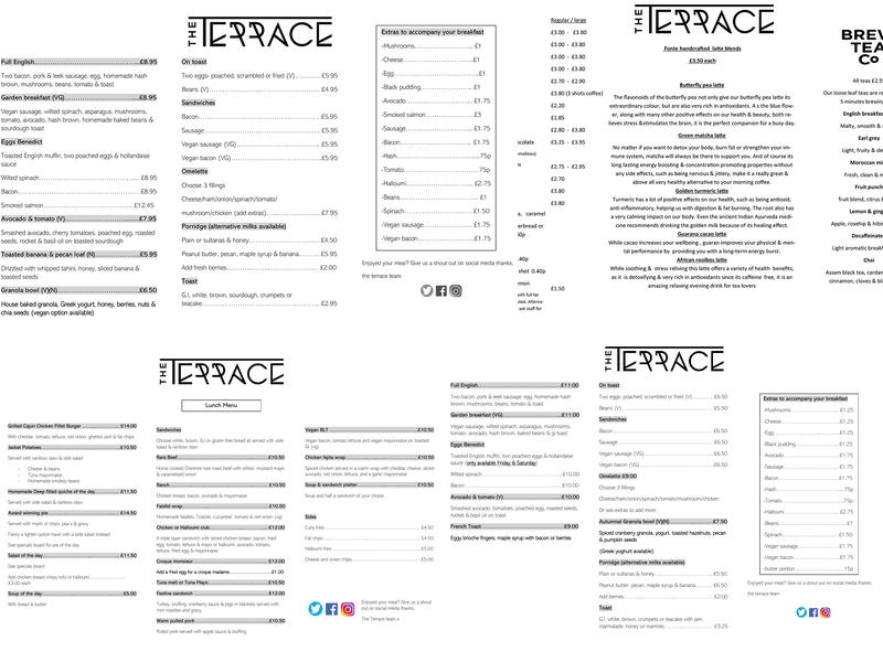 The Terrace Menu