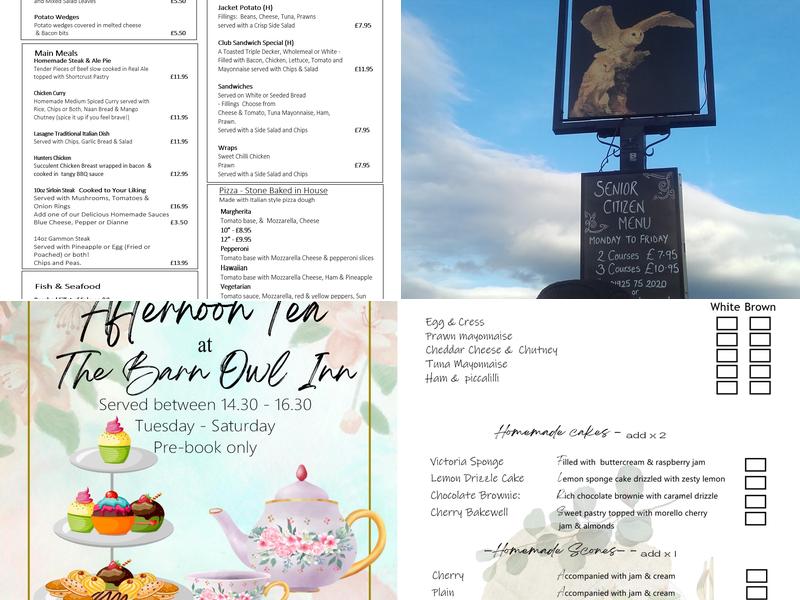 The Barn Owl Inn Menu