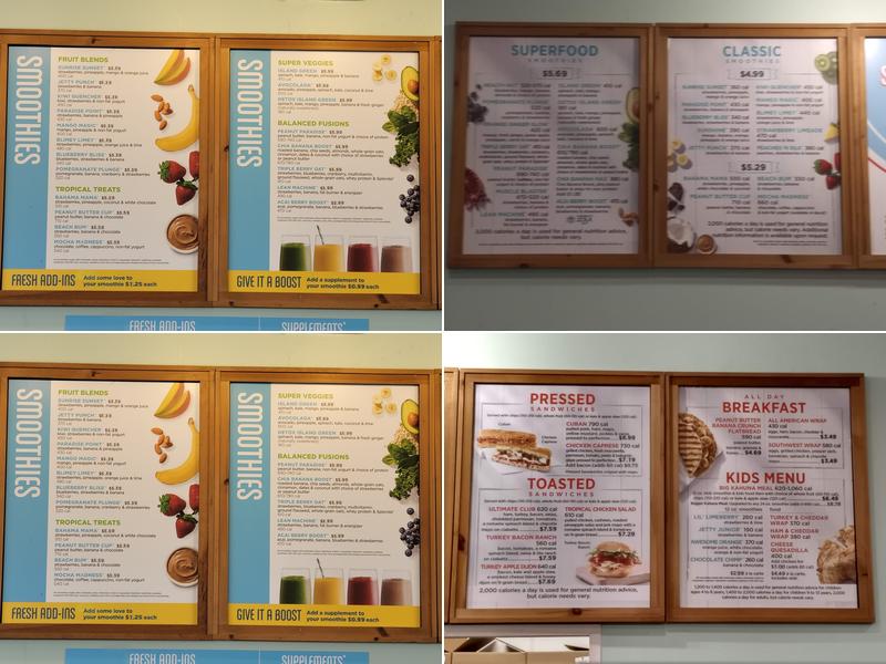 Tropical Smoothie Cafe Menu