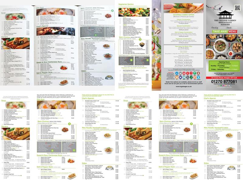 The Chinese Garden Restaurant Menu