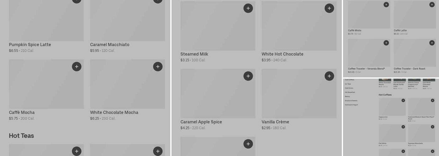 Starbucks Coffee Company Menu