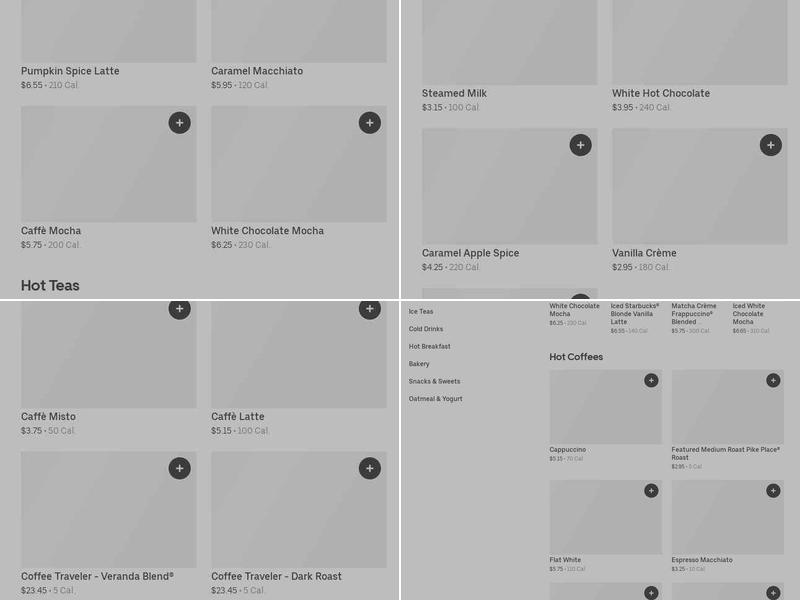 Starbucks Coffee Company Menu