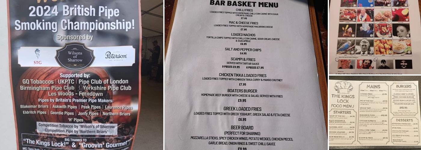 The Kings Lock Inn Menu