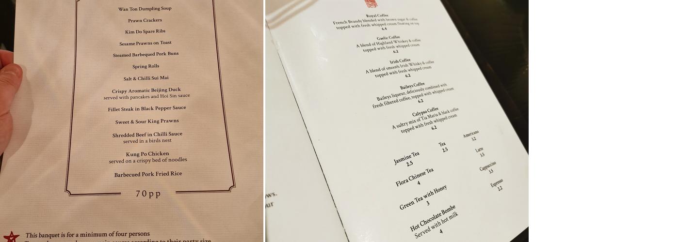 Chows Eating House Menu