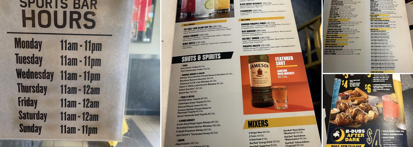 Buffalo Wild Wings Menu