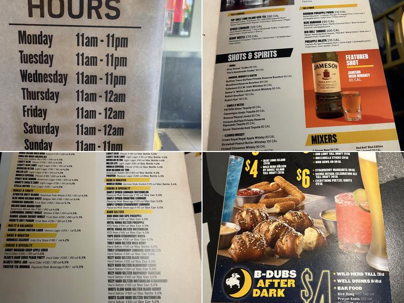 Buffalo Wild Wings Menu
