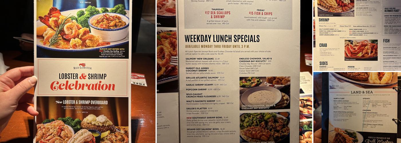 Red Lobster Menu