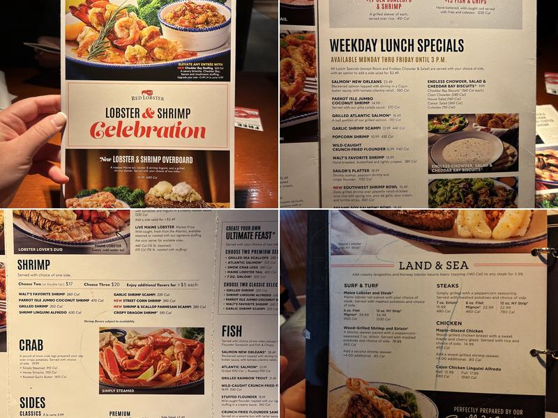 Red Lobster Menu