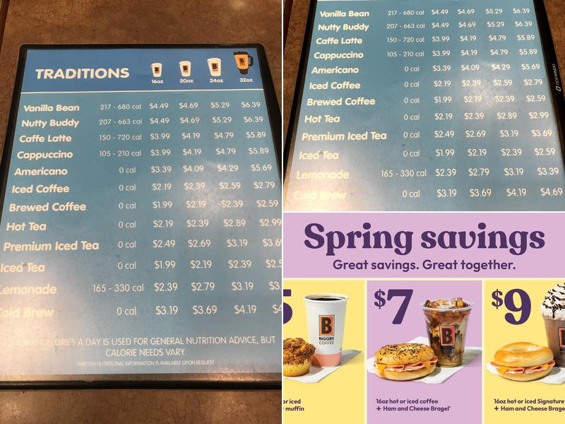 BIGGBY COFFEE Menu