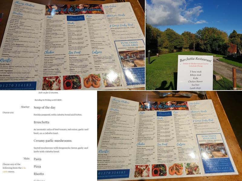 Barchetta Restaurant Menu