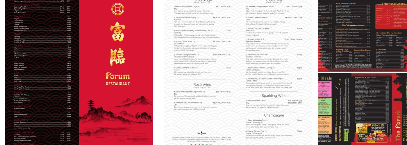 The Forum Restaurant Menu