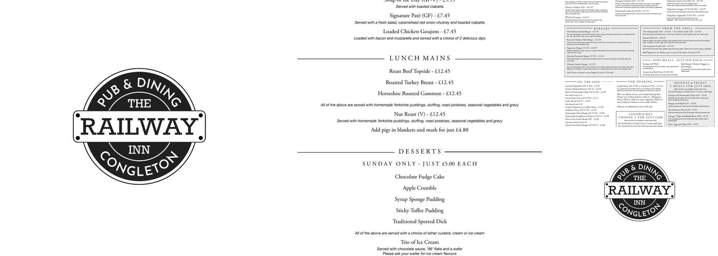 The Railway Inn Menu