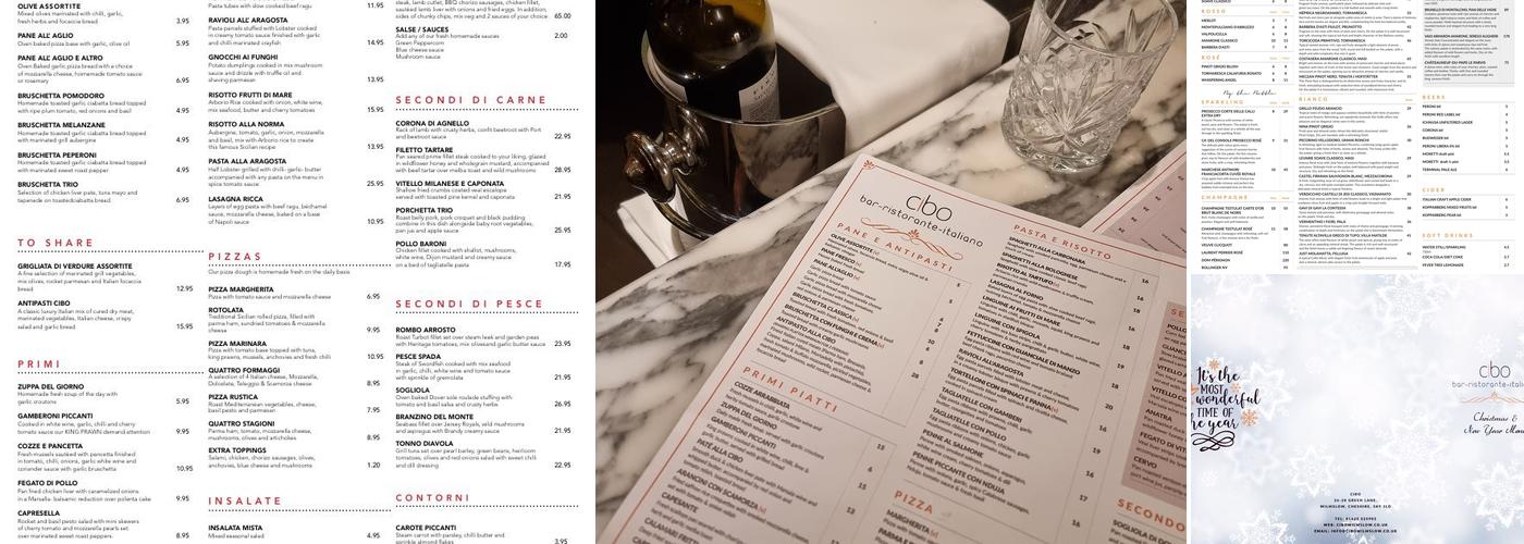 Cibo Menu