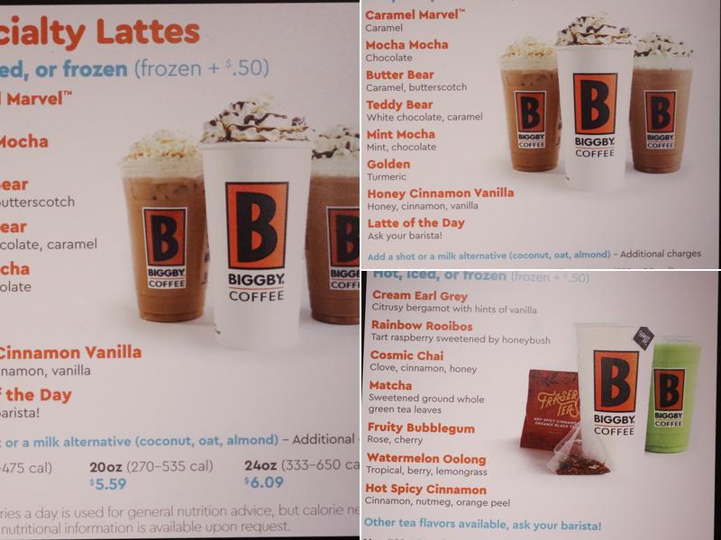 BIGGBY COFFEE Menu