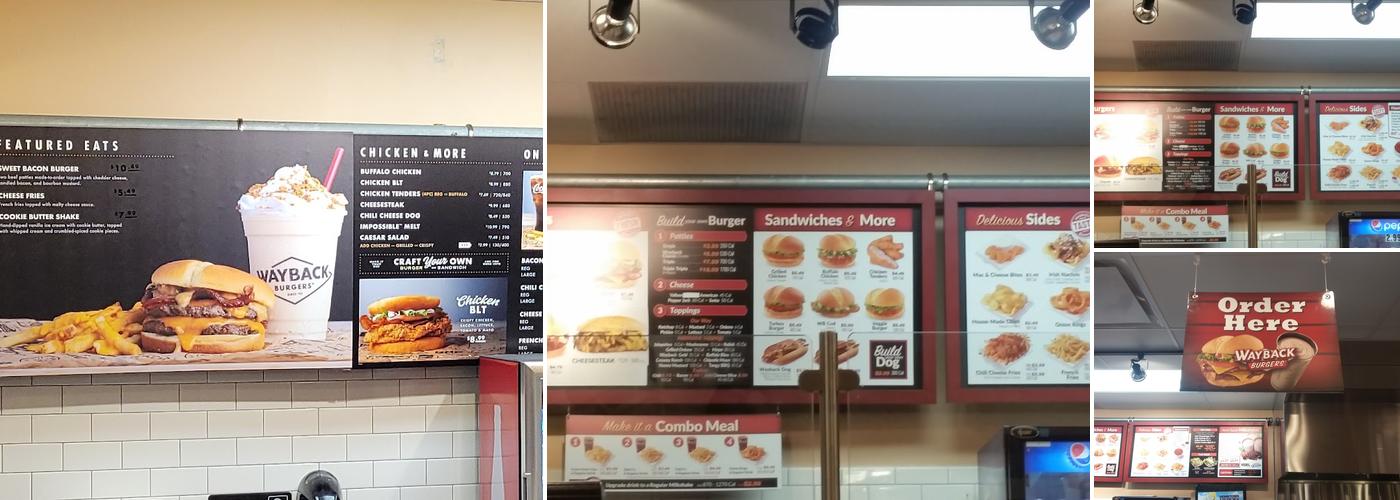 Wayback Burgers Menu