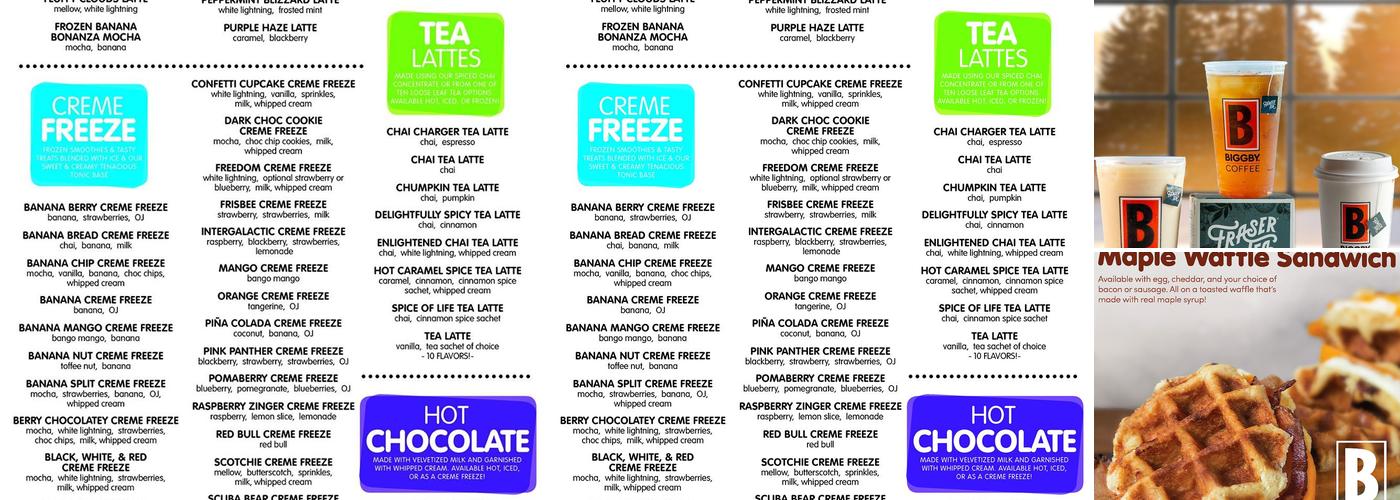 BIGGBY COFFEE Menu