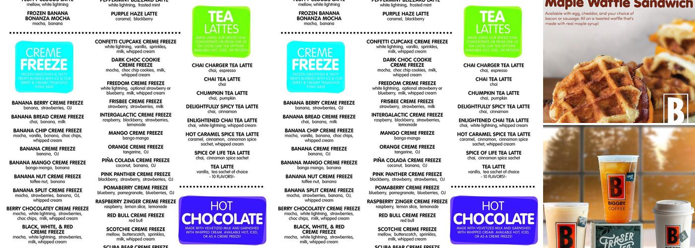 BIGGBY COFFEE Menu