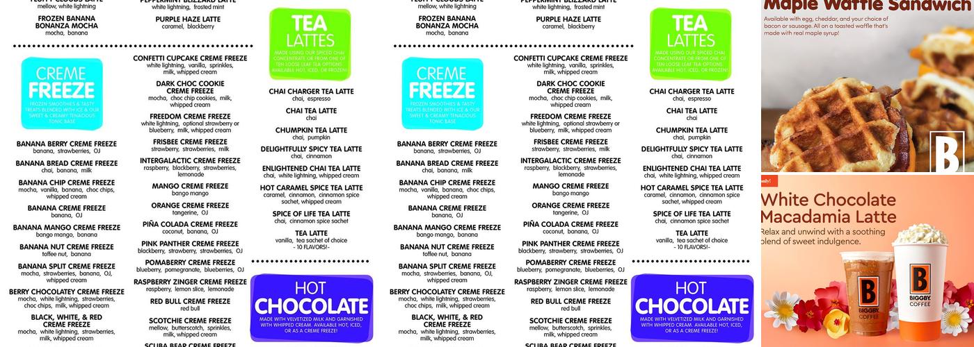 BIGGBY COFFEE Menu