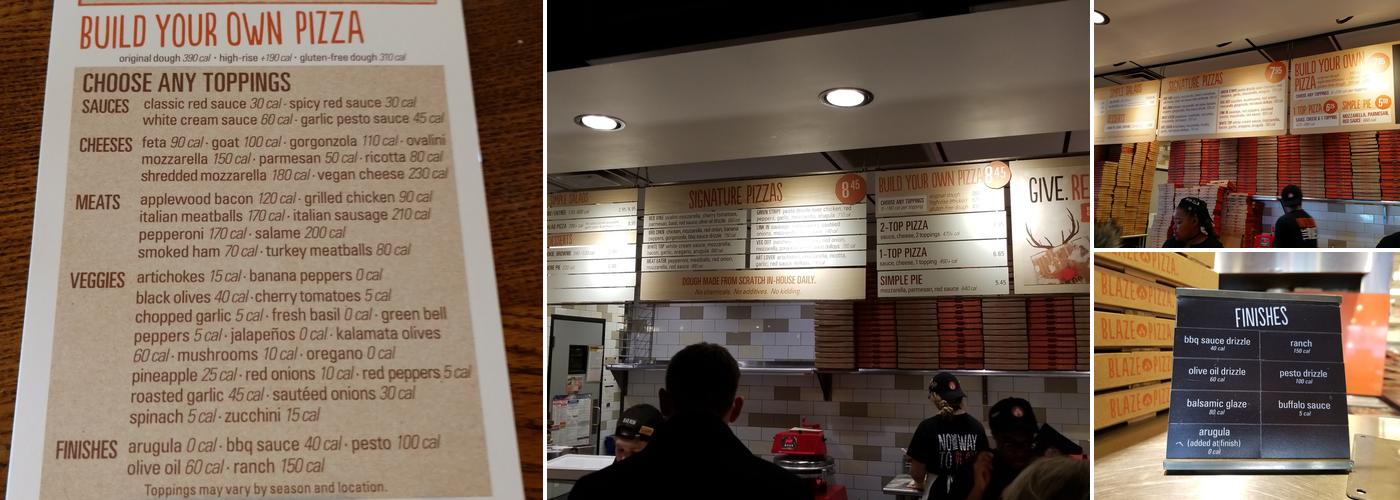 Blaze Pizza Menu