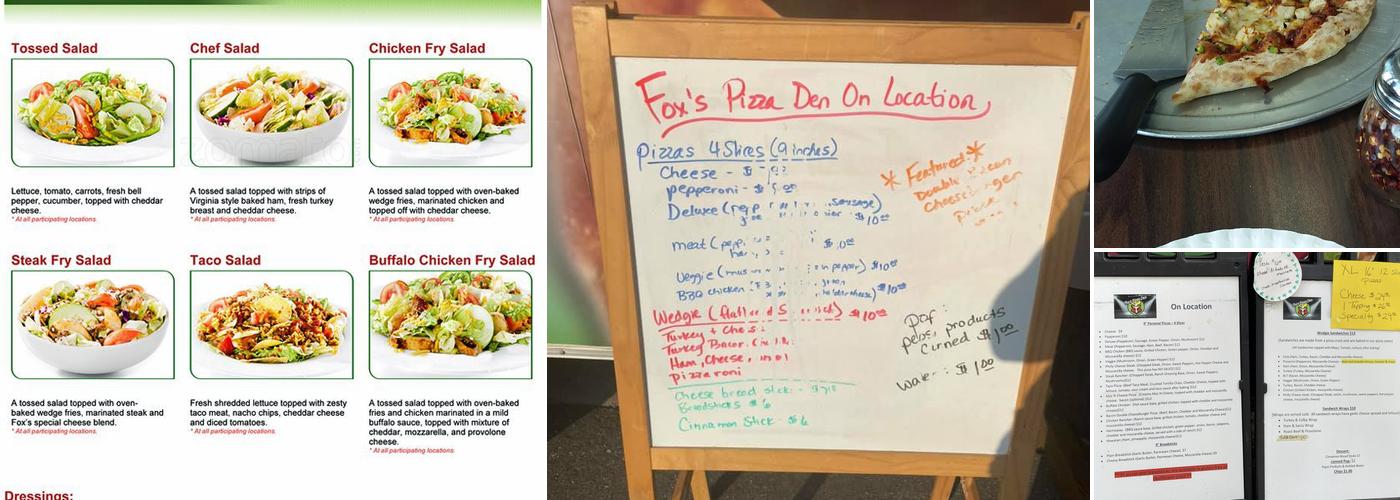 Fox’s Pizza Den Menu