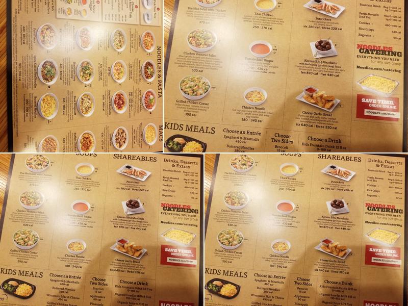 Noodles and Company Menu