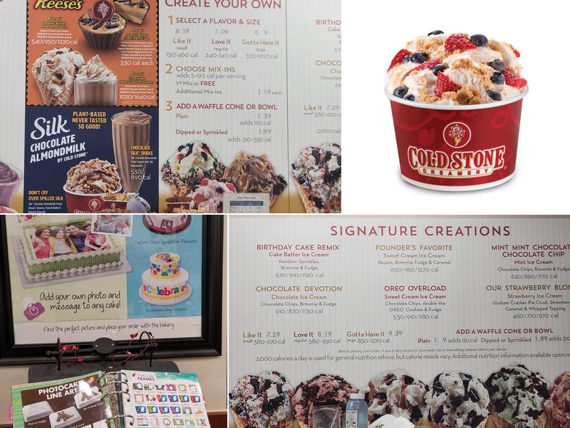 Cold Stone Creamery Menu