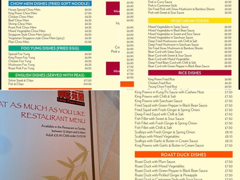 Long Yuen Court Chinese Restaurant & Take Away. Menu