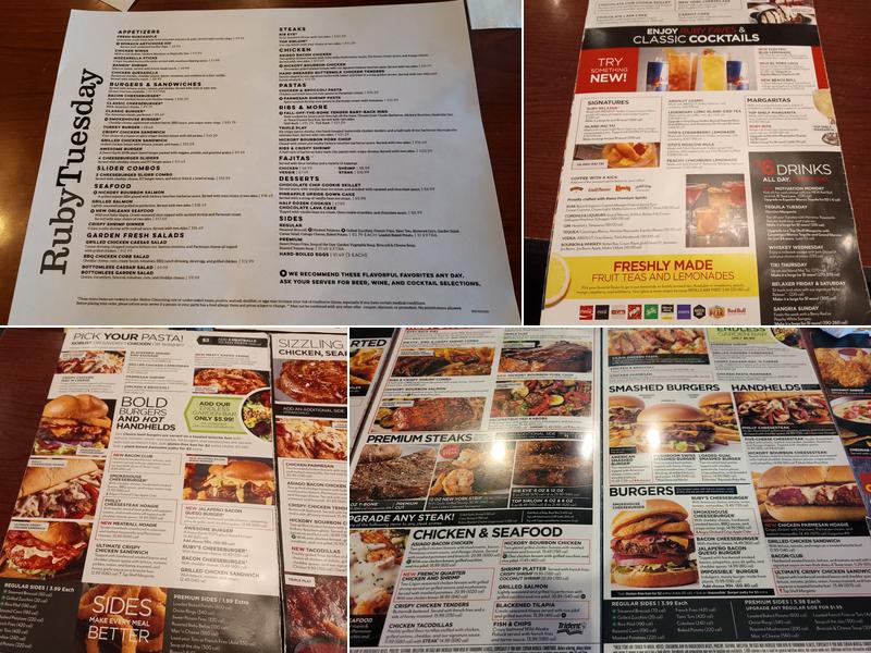 Ruby Tuesday Menu