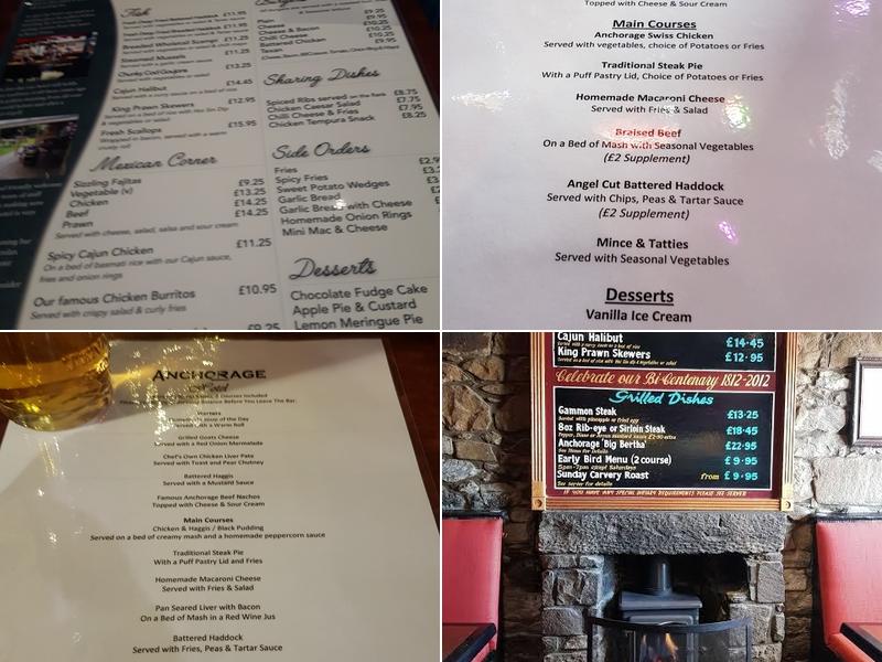 Anchorage Hotel Menu