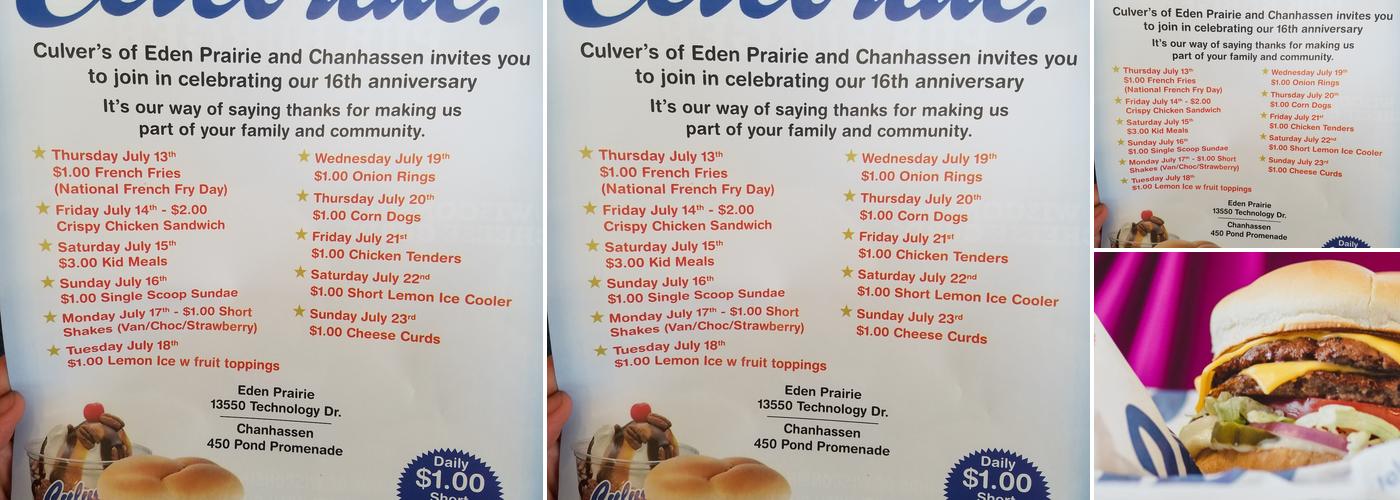 Culver’s Menu
