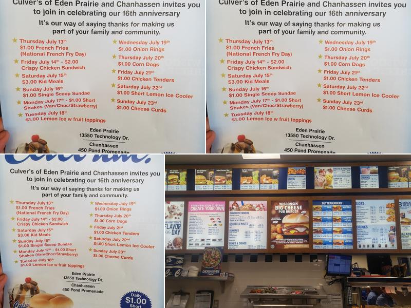 Culver’s Menu