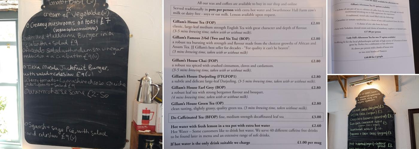 Gillam's Tearoom Ltd Menu