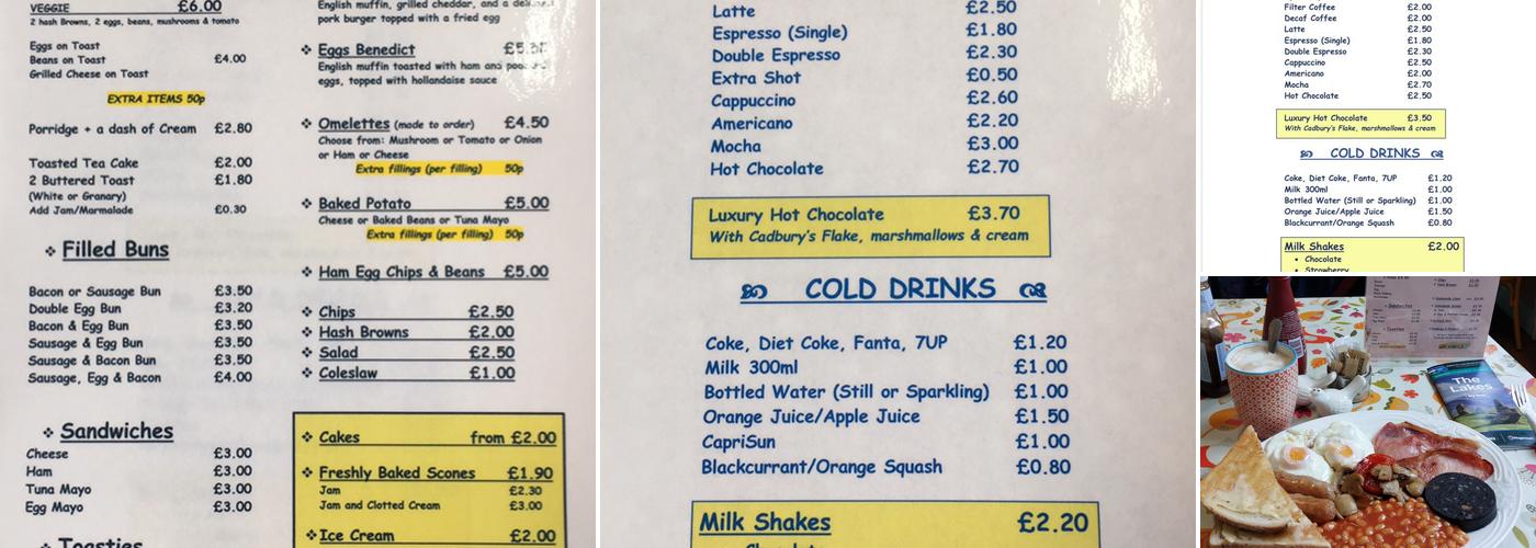 The Market Cafe Menu