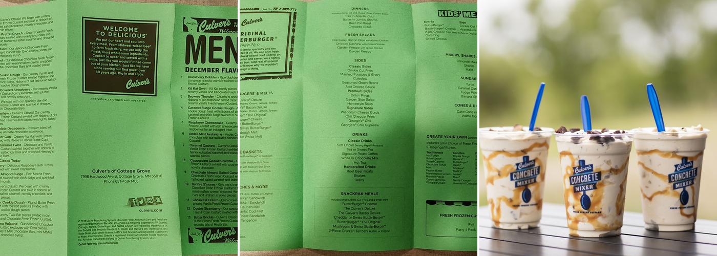 Culver’s Menu