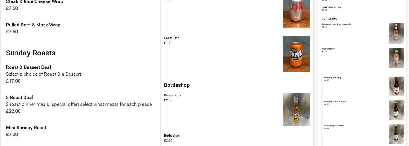 Sandgate Chippie Menu