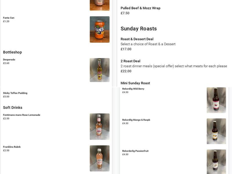 Sandgate Chippie Menu