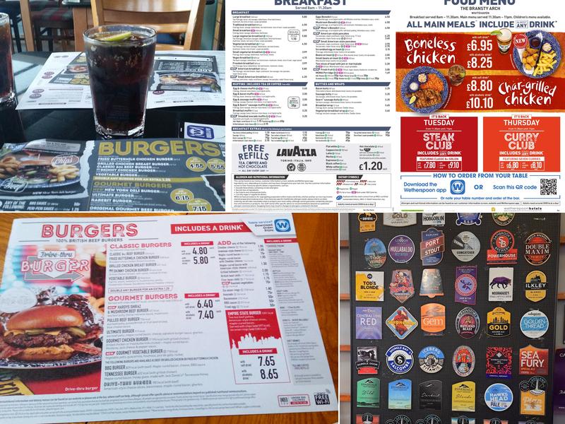 The Bransty Arch - JD Wetherspoon Menu