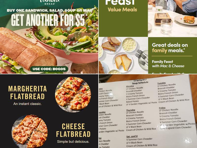 Panera Bread Menu