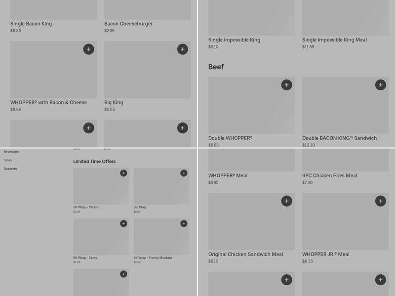 Burger King Menu