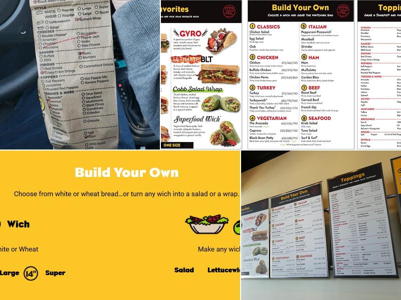 Which Wich Superior Sandwiches Menu