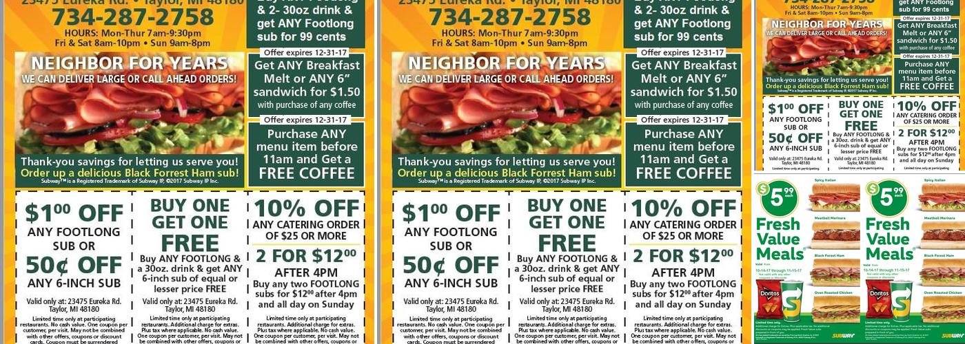 Subway Menu