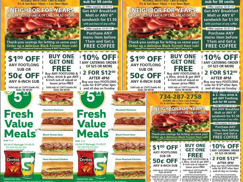 Subway Menu