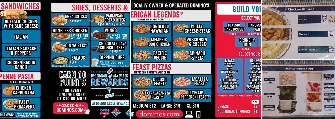 Domino's Pizza Menu