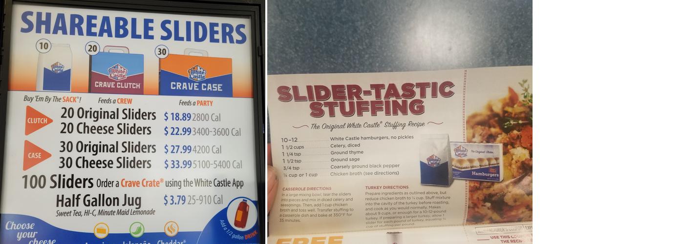 White Castle Menu