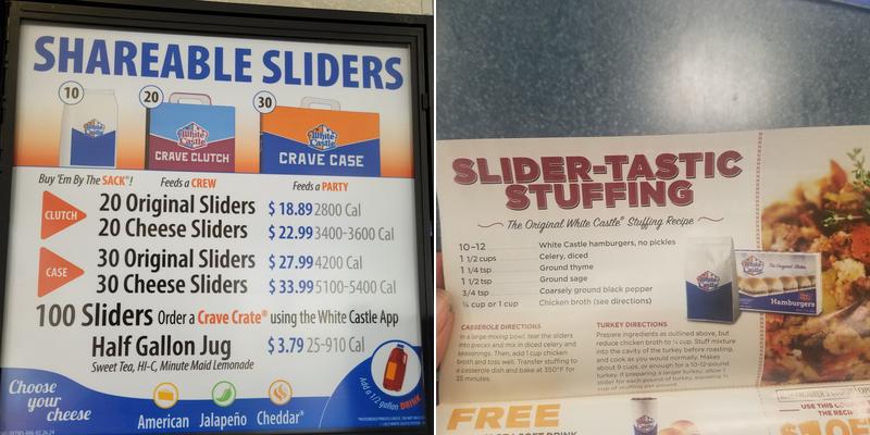 White Castle Menu
