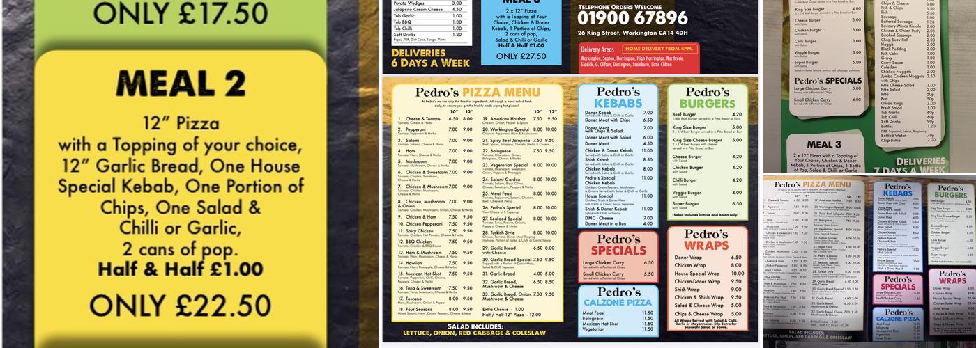 Pedro's Workington Menu