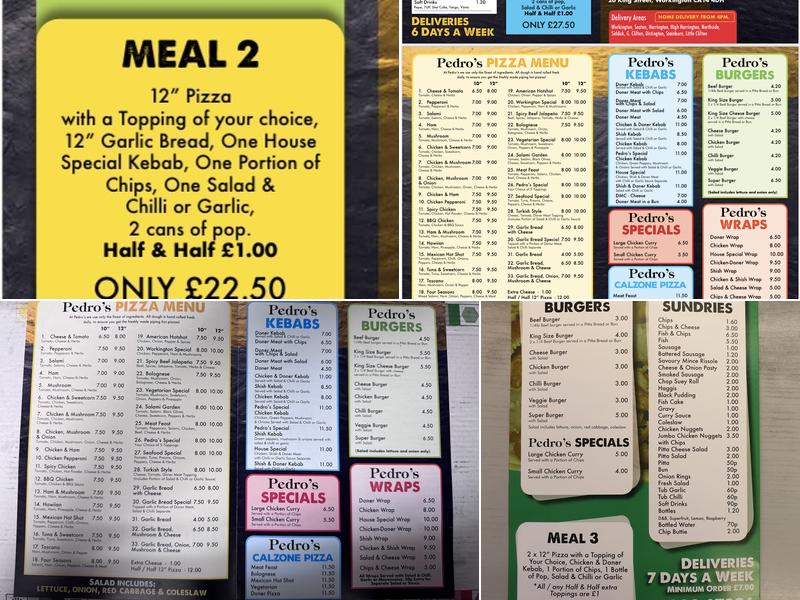 Pedro's Workington Menu